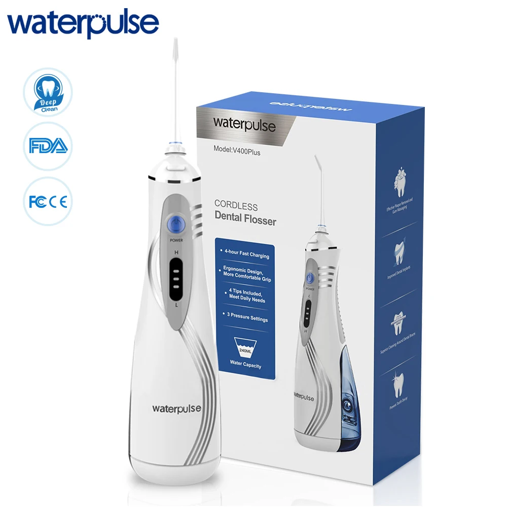 

Waterpulse V400P Portable Dental Flosser Oral Irrigator Rechargeable Dental Care 240ML Water Tank IPX7 Waterproof Teeth Clean