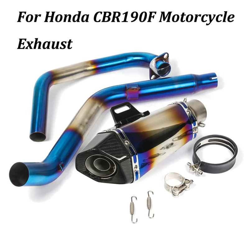 Full System Motorcycle Exhaust Muffler Modified Escape Moto Carbon fiber stainless steel Slip on For Honda CBR190F CB 190F - Image 4
