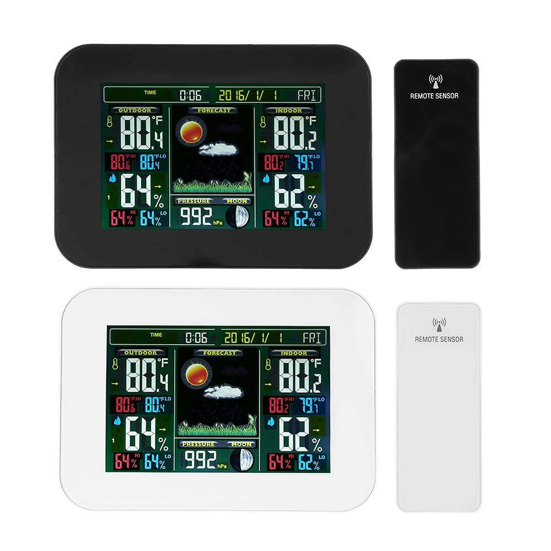 

Weather Station Wireless With Forecast Temperature Humidity EU/US Plug Alarm and Snooze Thermometer Hygrometer Clock