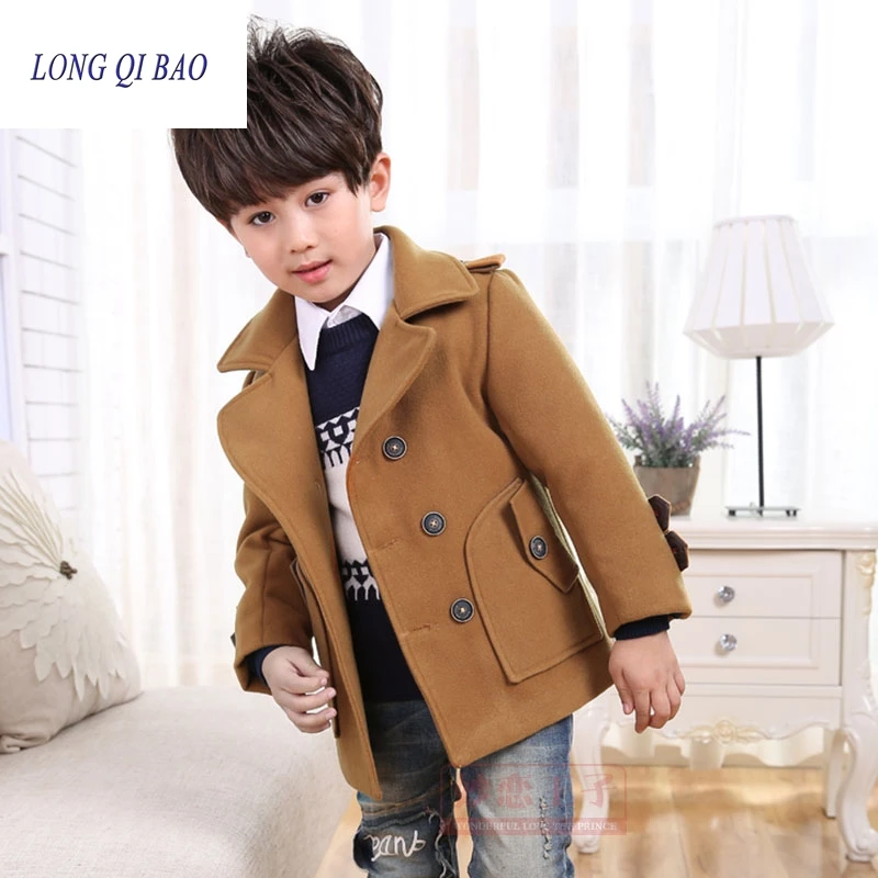 boys navy wool coat