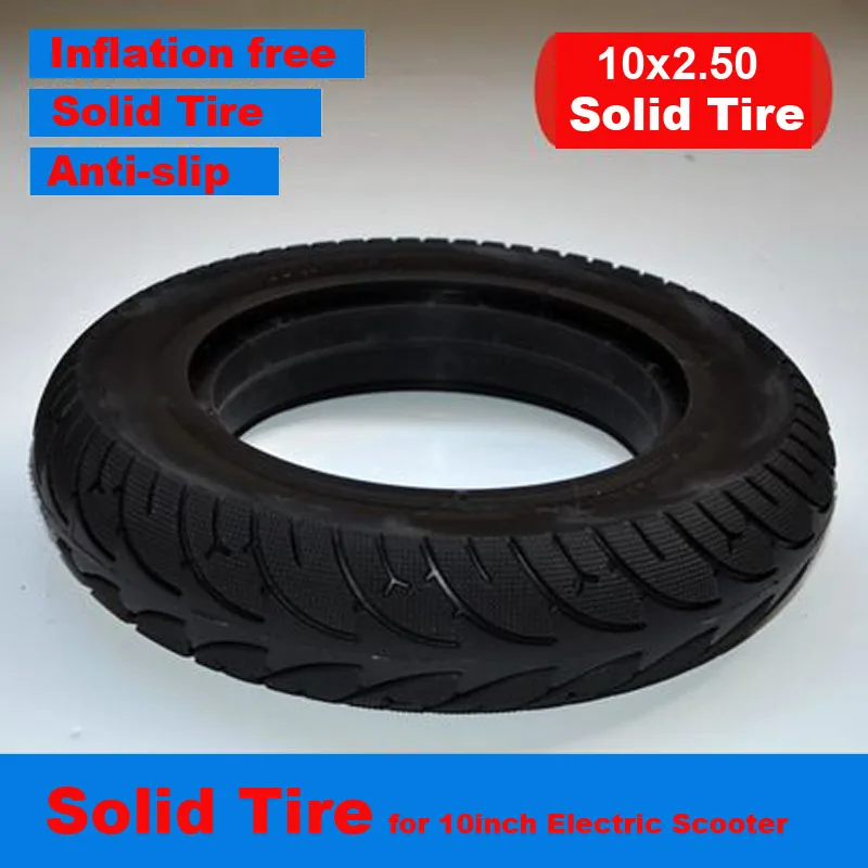 10 inch Electric Scooter Rubber Riot Tire Solid Tyre Inflation Free Tire 10*2.5/10*2.125 Tire for 10 inch Electric Scooter