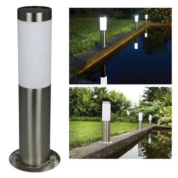 

E27 Modern Waterproof Post Grassland Door Stainless Steel Fence Outdoor Garden Path Pillar Light Landscape Lawn Decorative