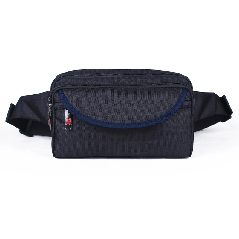 Высокое качество унисекс нейлоновая поясная сумка мульти-карманы Модные мужские противоугонные Деньги поясная сумка Невидимый кошелек карман - Цвет: Navy Black