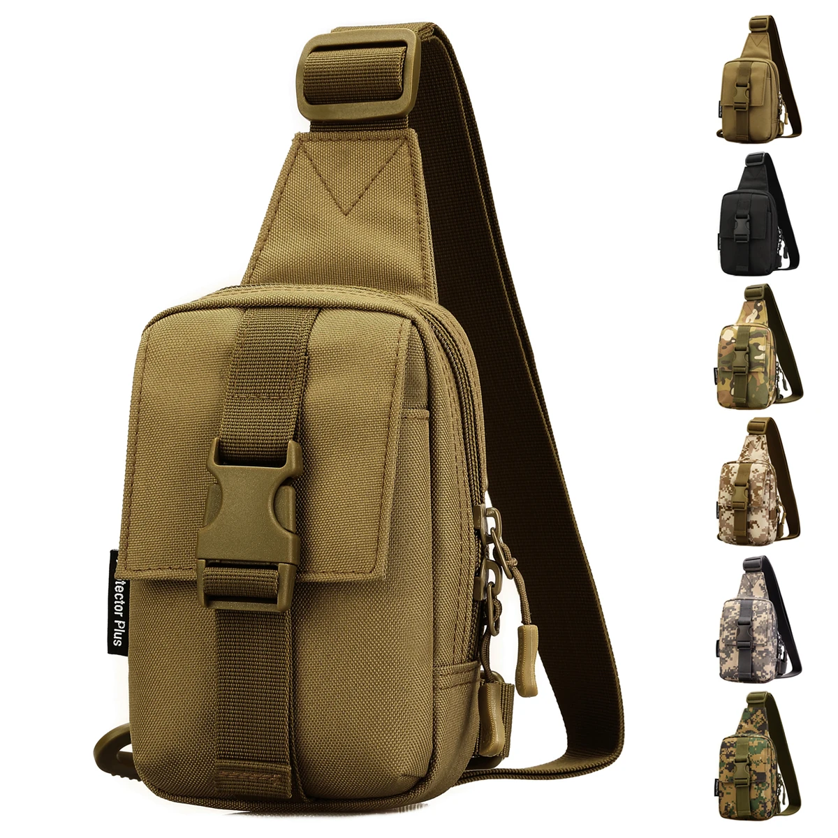 Men Assualt Military Sling Back Day Pack Water Bottle Nylon Messenger Chest Bag