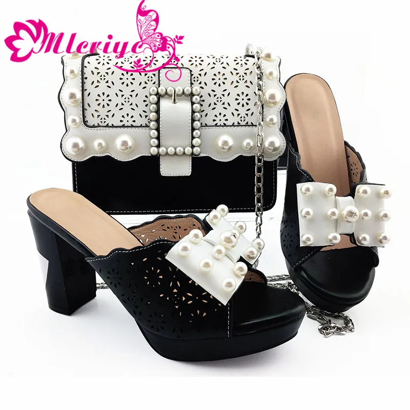 

Fashion Metal Decoration Shoe And Matching Bag Set Italy Style Pumps Shoes And Bag Set For Party Dress On Sale