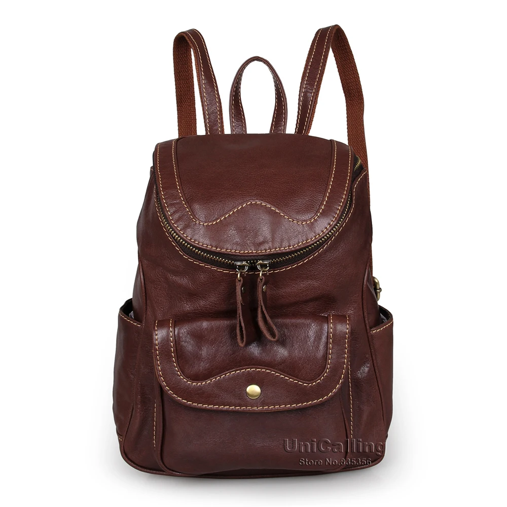 

UniCalling Women leather backpack high quality leather women bag fashion female backpack genuine leather backpack for girls