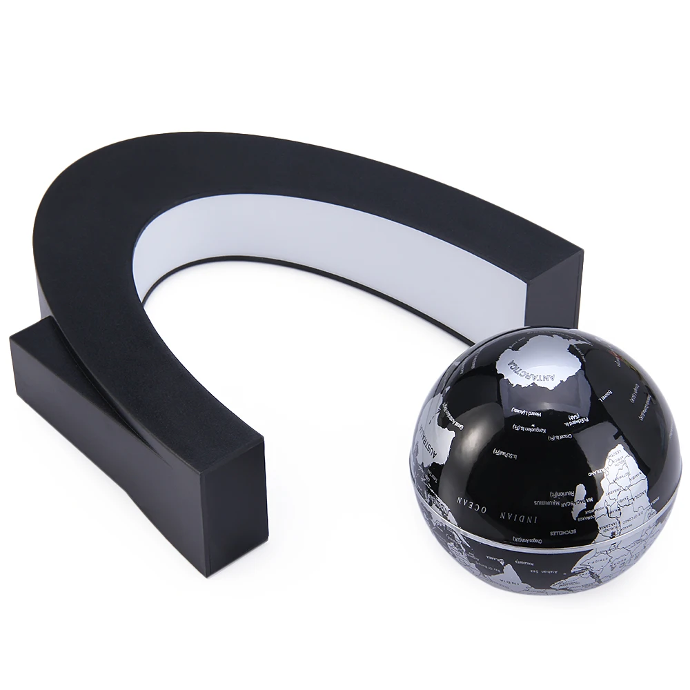 C shape Globe Rotating LED World Map Decor Home Electronic Magnetic Levitation Floating Globe Antigravity LED Light Decoration
