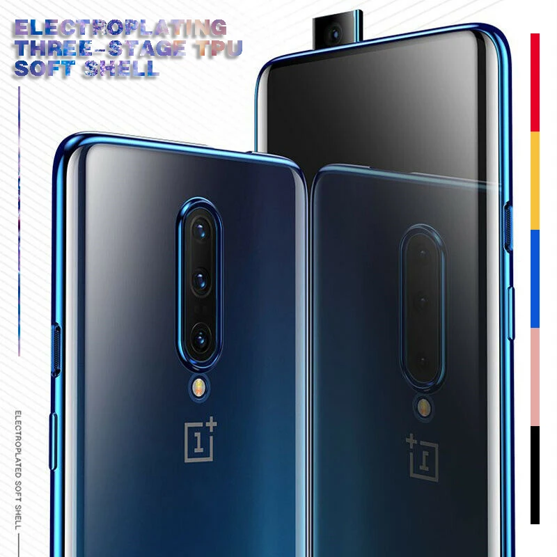 

Pohiks Coque Capa Case For OnePlus 7 Pro Ultra-thin Electroplating Soft TPU Silicone Back Case Back Cover For Oneplus 7 7 Pro