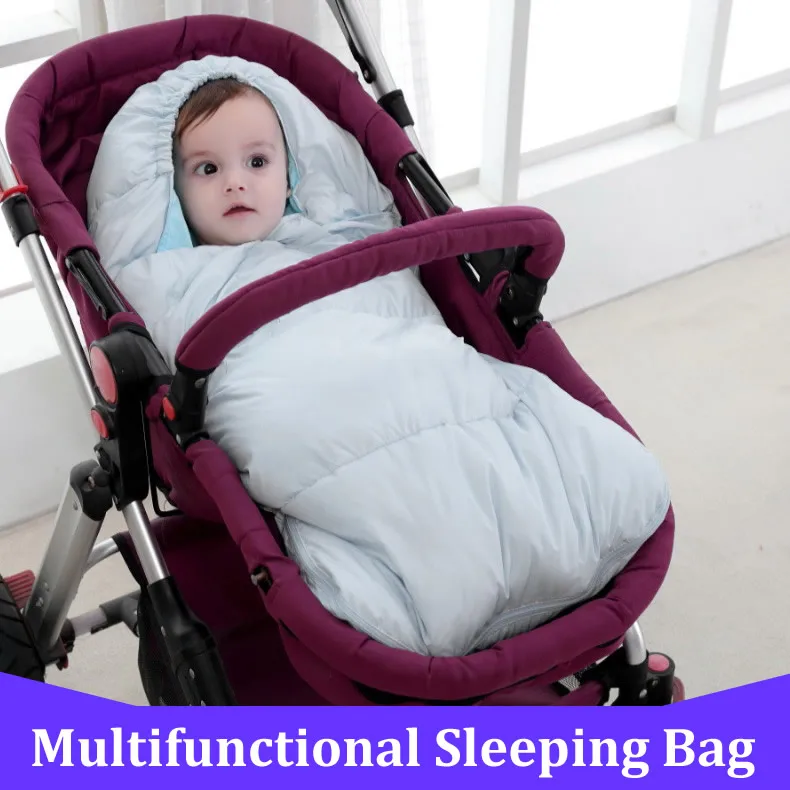 Down Cotton Autumn Winter Baby Sleepping Bag for Storller Warm Winter