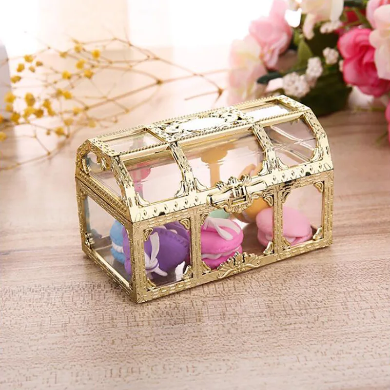 

Plastic Storage Box Transparent Pirate Treasure Crystal Gem candy Box Organizer Chest Box Treasure for Jewelry Gem trinket box