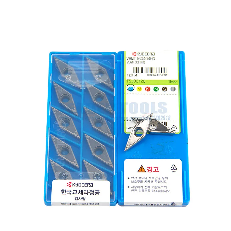 VBMT160404/VBMT160408-HQ TN60* 10 шт. Kyocera поворота вставки для Токарный станок держатель SVVBN/SVJBR/SVQBR, Керамика резки вставки