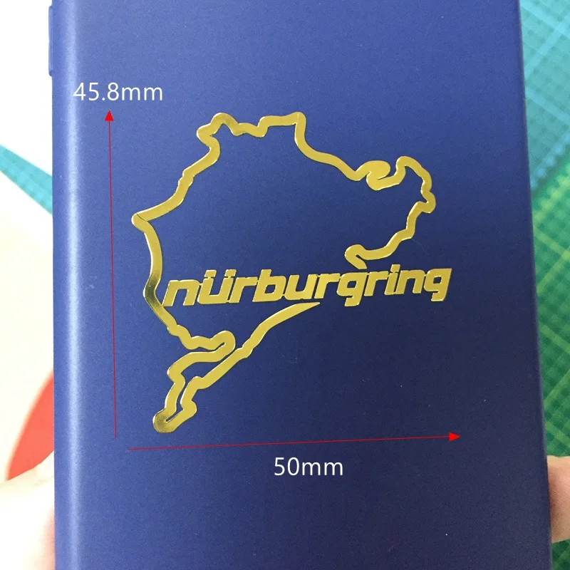 Три мишки HJS019 50*45 8 мм Nurburgring гоночный трек дорога металлическая наклейка для
