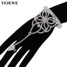 YFJEWE Новое поступление туфли ручной работы серебристого цвета; Overlay звено цепи браслет для Для женщин свадебный подарок B207