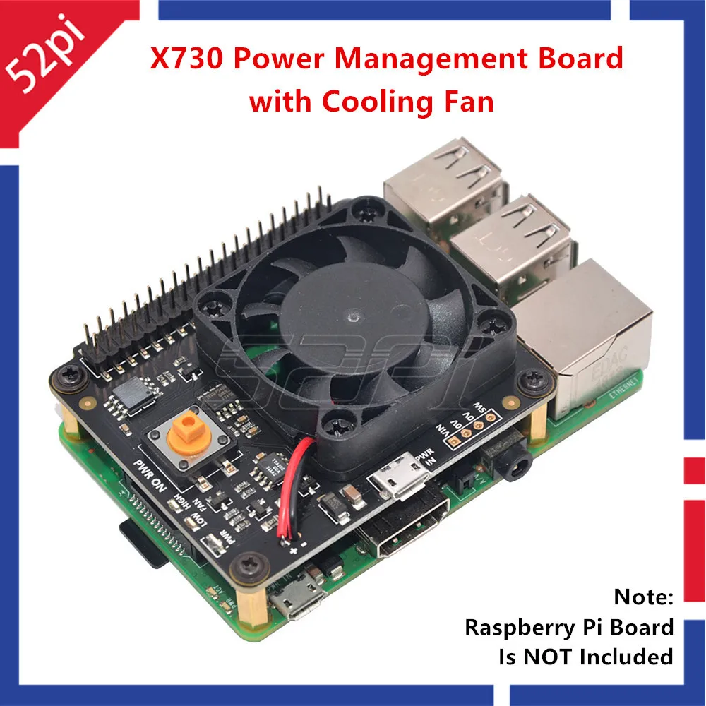 52Pi X730 плата управления питанием с безопасной функцией отключения и