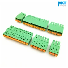 10 шт. образец 3,81 мм шаг весна-Тип женский вставные платы Электрические клеммный блок 2 P 3 P 4 P 5 P 6 P 7 P 8 P 9 P 10 P 11 P 12 P