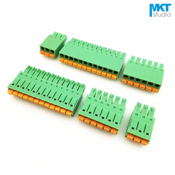 

10Pcs Sample 3.81mm Pitch Spring-Type Female Pluggable PCB Electrical Terminal Block 2P 3P 4P 5P 6P 7P 8P 9P 10P 11P 12P
