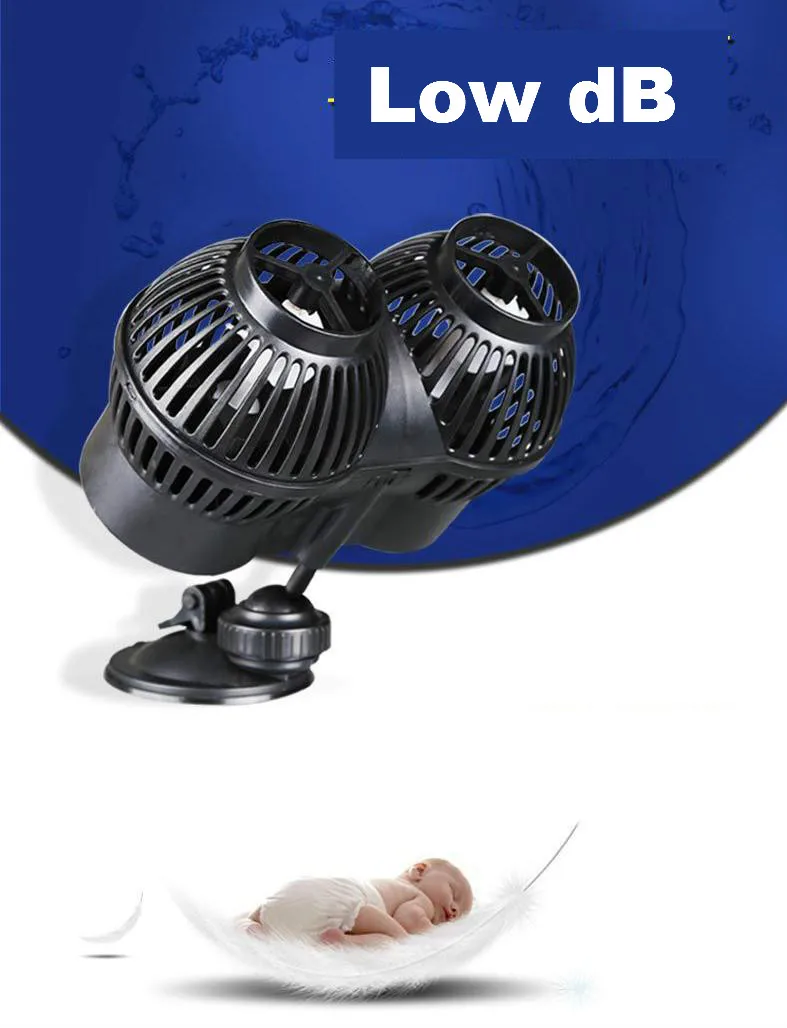 

12W 6000L/H Aquarium Wavemaker Double Power Head Water Circulation Pump With Suction Cup
