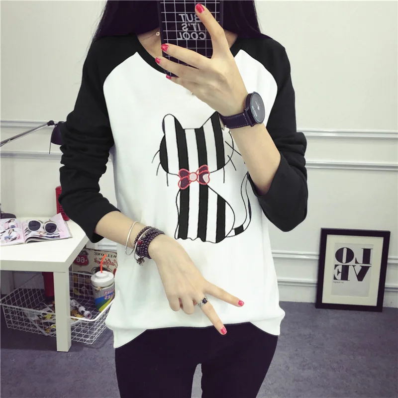 

Mr.nut 2019 new cute cat print summer women's casual T-shirt loose sports tshirt