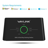 Wavlink Dual Bay SATA to USB3.0 External Hard Drive Docking Station for 2.5/3.5inch HDD/SSD Offline Clone/UASP Functions - Image 4