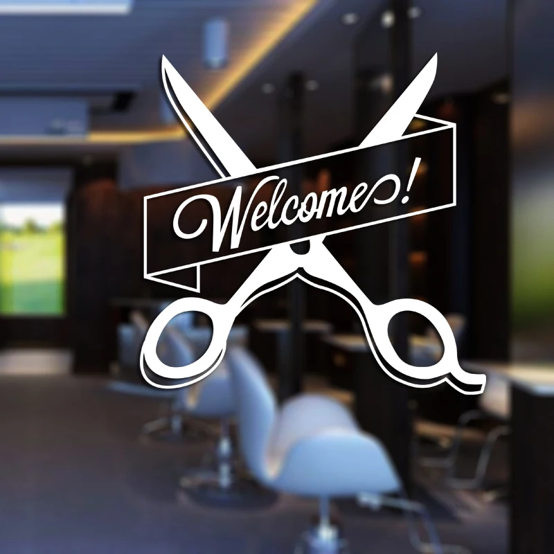 Barber Shop Sticker Customized Chop Bread Decal Posters Vinyl Wall Art Decor Windows Decoration Haircut Shavers Glass Decals | Дом и сад