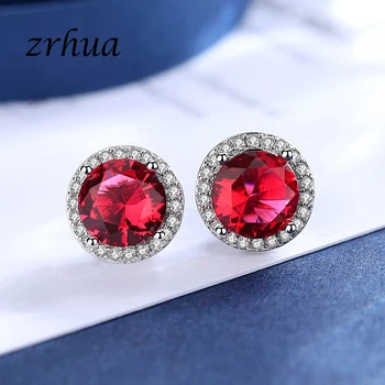 

ZRHUA 925 Sterling Silver Stud Earrings With AAA+ CZ Stone Fashion Women Earrings For Wedding/Engagement Jewelry Accessories