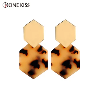 

Trendy 2019 Geometric polygon Alloy Drop Earring For Women Punk Colorful Acrylic statement Dangle Earring Party Jewelry Femmina