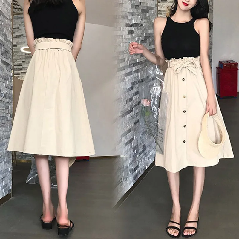 Для женщин одноцветная юбка Винтаж шик Высокая Талия Slim Fit женские кожаные высокие сапоги до колена юбка с поясом H9