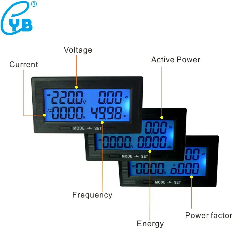 YB5142DM переменного тока 0-500 В цифровой вольтметр Амперметр 0-20A 100A 200A 500A 1000A напряжение тока ваттметр энергии частота измеритель мощности