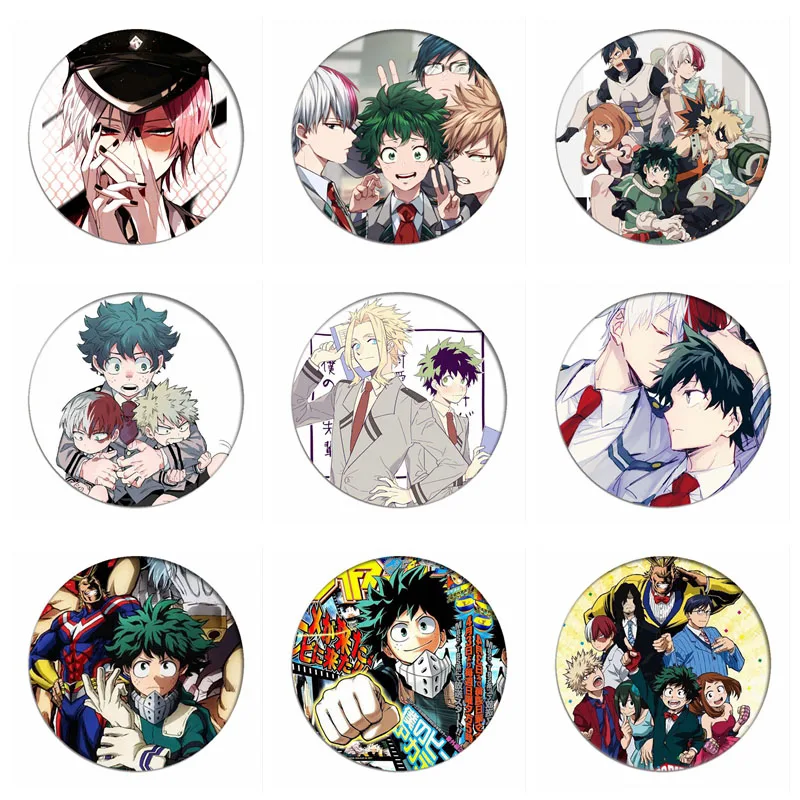 Mini Office Depot 1 Pcs Anime My Hero Academia Cosplay Badge Cartoon Brooch Pins Collection Badges for Backpacks Hat and Clothes Style 19 