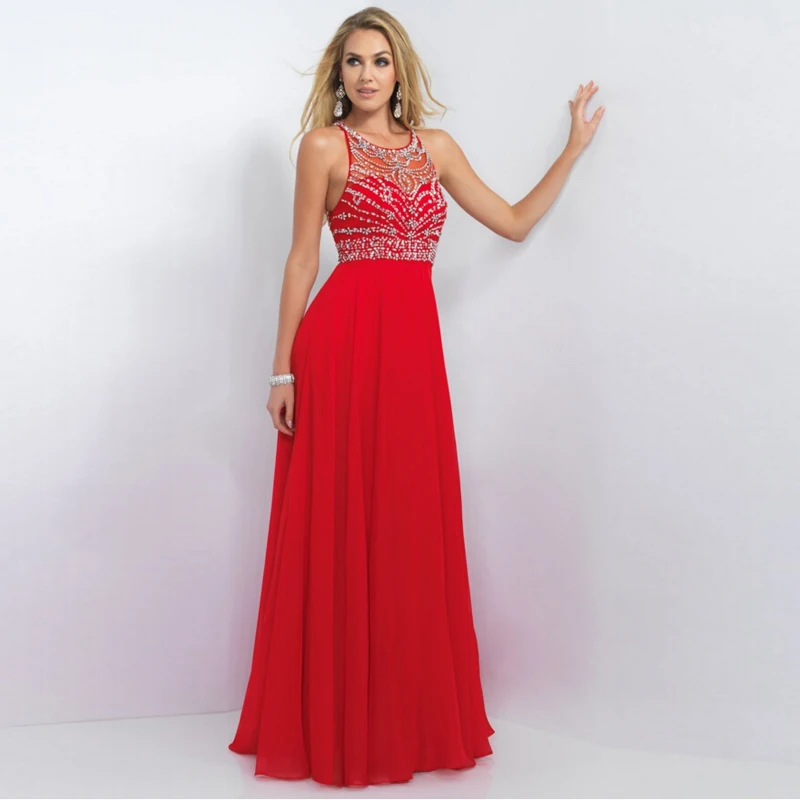 Sparkle Bling bling Prom dresses with Beading Chiffon A line Sexy