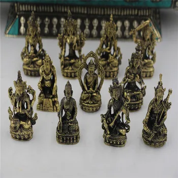 

Handmade Pure Brass Little Buddha Statue Buddhist Meditation Mini Craft Pocket Buddha Home Decoration Ornaments Gift Craft