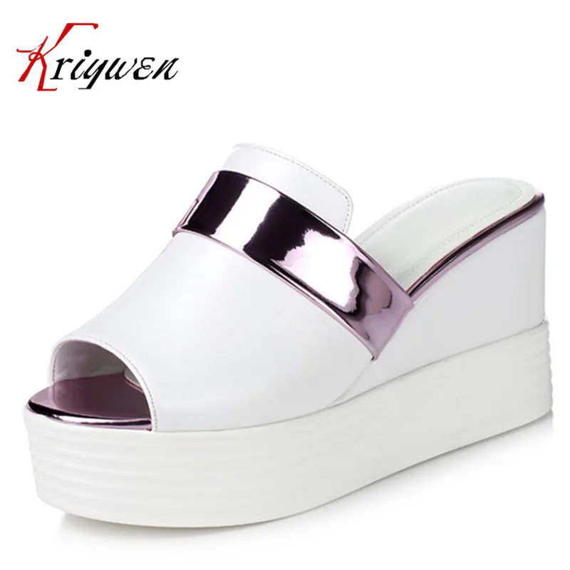 

Summer top quality Women Sandals peep toe flip flop bridal shoes for Women patchwork wedges platforms women slippers lady slides