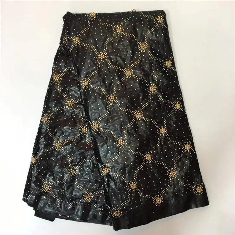 

2018Popular Nigeria Bazin Riche Fabric Black High Quality African Bazin Riche Brocade With Beads Bazin Riche Fabric Cord Brocade