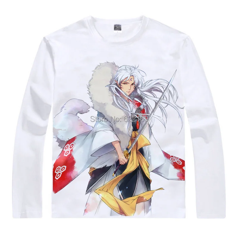 Модная мужская Уникальная футболка с аниме 3d принтом Inuyasha Sesshomaru Повседневная