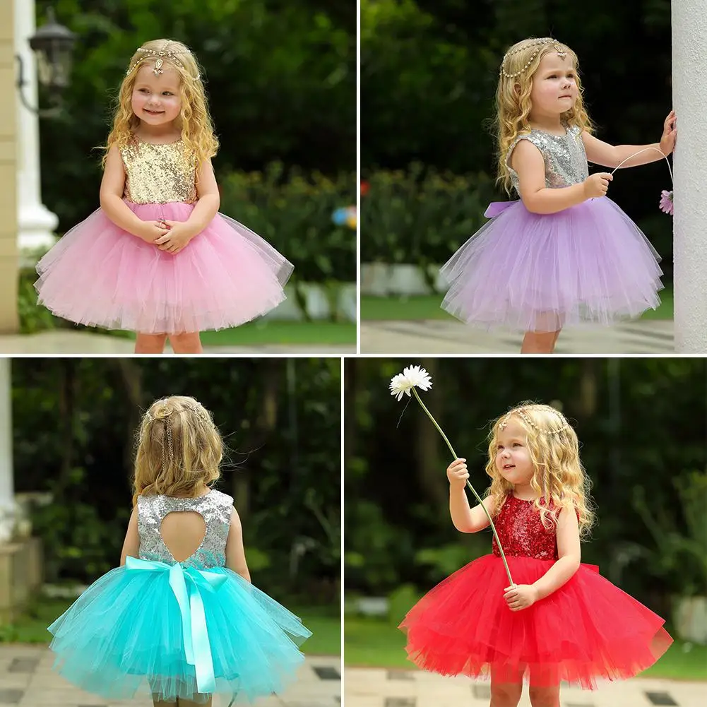 

TPFOCUS 2019 New Fashion Girls Dress Delicate Elegant Sequin Princess Dress Tutu Bubble Skirt Performance Clothes