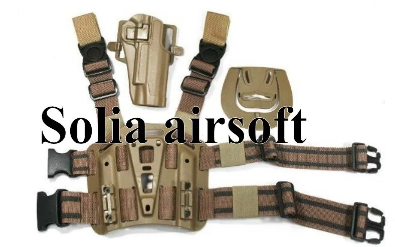 

1911 Type CQC Pistol Holster Leg Pouch with Quick Release Buckle Sand