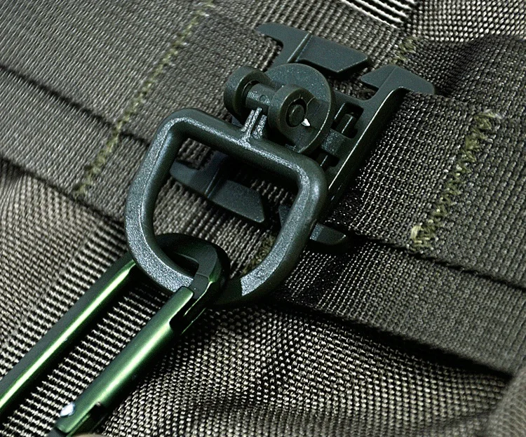 1pc MOLLE Clip Carabiner Sternum Strap Swivel D-Ring Rotation Plastic Buckle Hooks Webbing Locking EDC Gear Outdoor Tool Camping