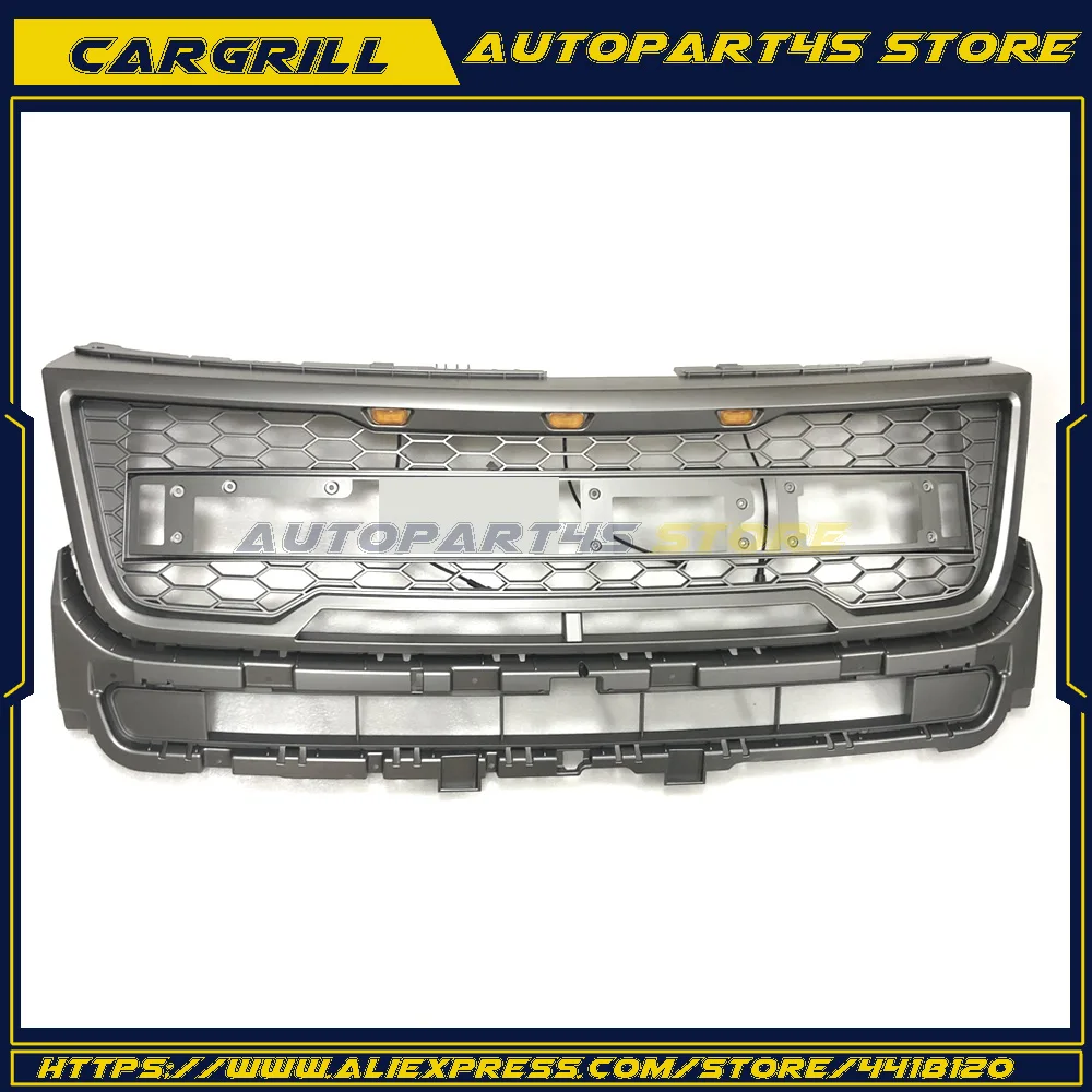 

Style Front Mesh Hood Grill Grille LED Light For 2016-2017 Ford Explorer Raptor