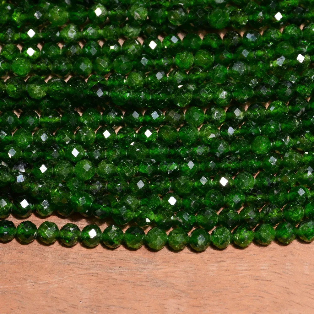 Натуральные высококачественные хромированные диопсидные граненые круглые бусины 6 мм-6,2 мм