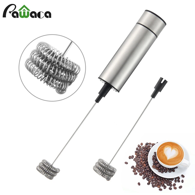 Günstige Elektrische Handheld Milchaufschäumer Schäumer Doppel Frühling Triple Frühjahr Schneebesen Kopf Rührwerk Mixer Mixer Rührer Kaffee Maker Werkzeug