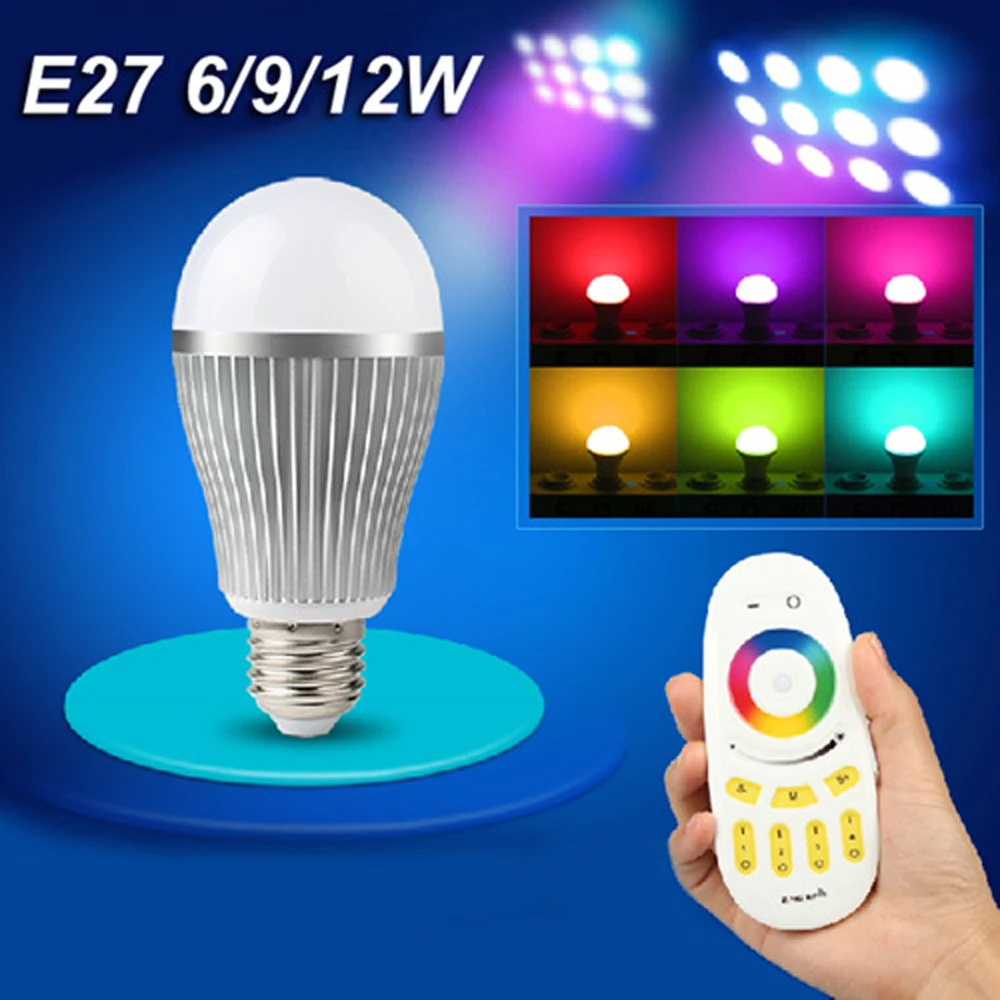 AC85 265V 2.4G Wireless LED bulb E27 E14 GU10 RGBW RGB Dimmable led