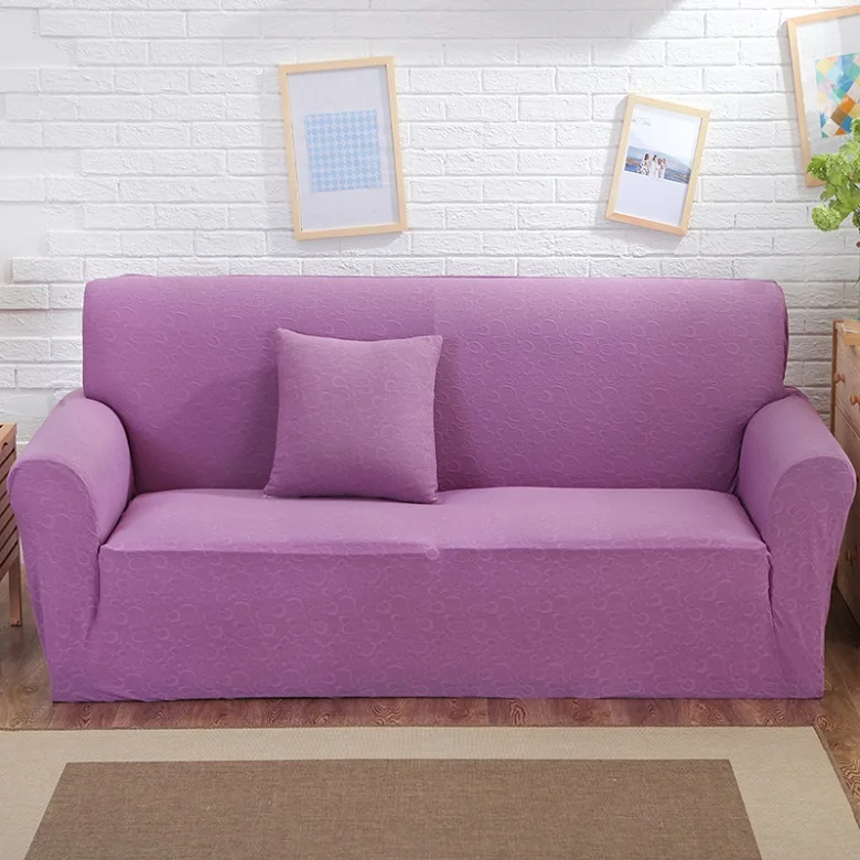 purple Современные Solid Stretch Чехлы для диванов жаккард утолщаются высокое качество Ткань углу Чехлы для диванов диван на двоих Полотенца для Гостиная - Цвет: purple