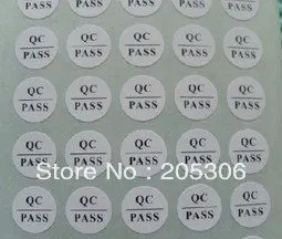 

3600 pcs/lot 13mm diameter white QC PASSED Self-adhesive paper label sticker for quality control, Item No. FA03