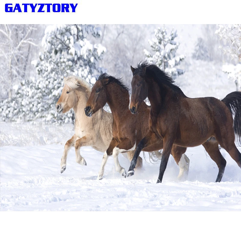 

GATYZTORY Snow House DIY Painting By Numbers Animals Picture By Numbers Calligraphy Painting Unique Gift For Home Decor 40x50cm