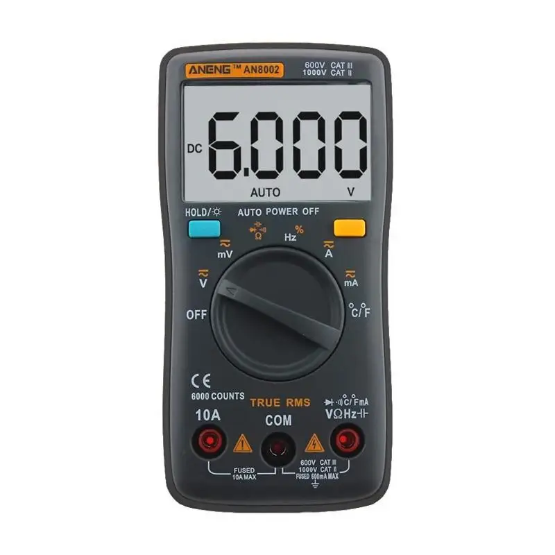

Digital Multimeter 6000 counts Backlight AC/DC Ammeter Voltmeter Ohm Portable Meter Electrical Instruments Multimeters