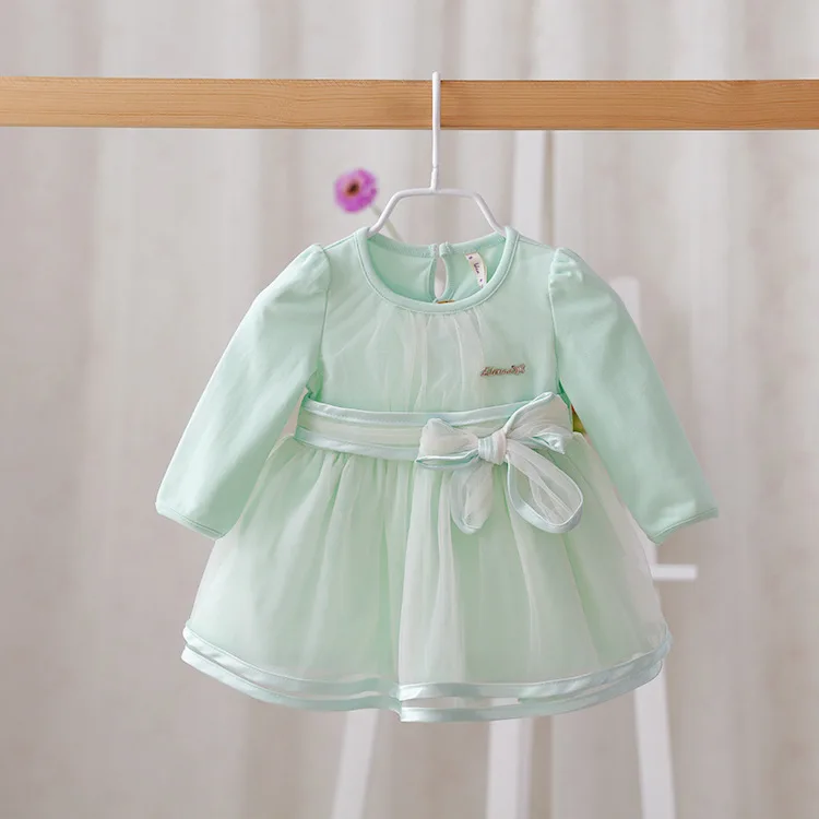 Idea New Spring Baby Kids Wear Princess Dress Girls Bow Belt Fashion Sweet Dresses Infant Clothing