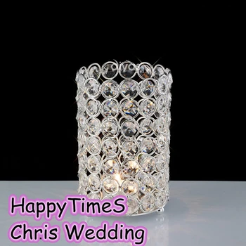 

16cm High Wedding Center Piece Decoration Candle Holder Glass Candle Jars Wedding Candelabra Crystal Candlesticks