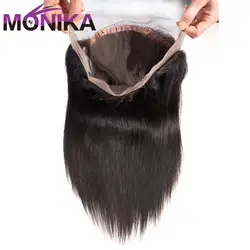 Monika волосы не Реми 360 Кружева Фронтальная застежка с ребенком волос свободная часть малазийские прямые волосы Swicc Кружева Фронтальная 360