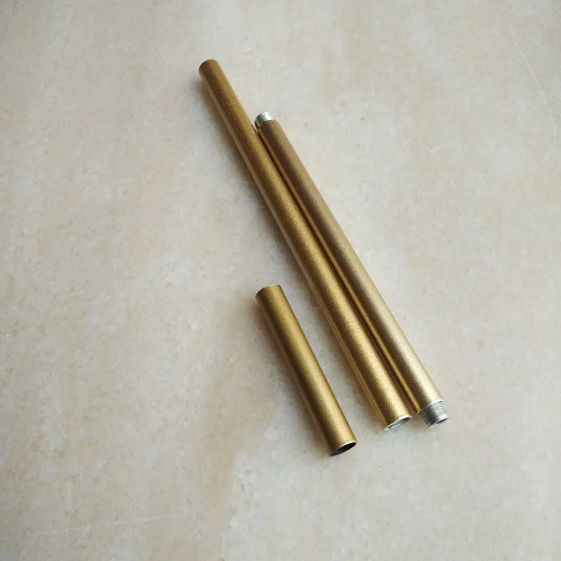 

4pieces/lot gold m10 female thread m10 inner thread metal hollow tube for Lighting accessories Both ends has the inner thread