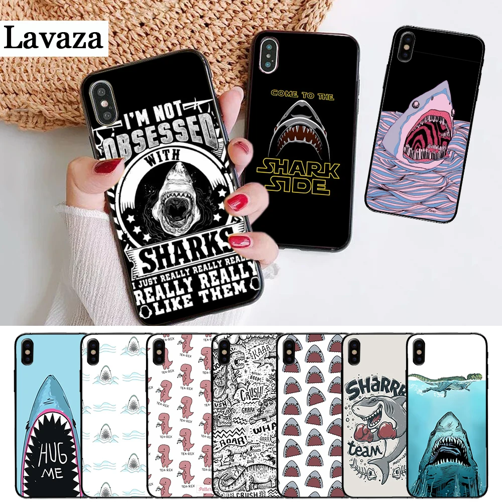 

Lavaza Ocean Sharks cartoon pattern Silicone Case for iPhone 5 5S 6 6S Plus 7 8 X XS Max XR